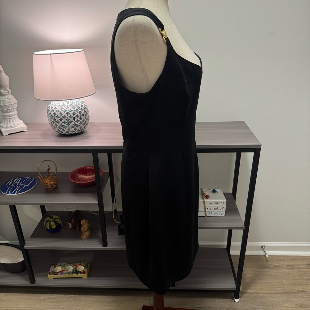 Vintage Georgiou Studio Black Rhinestone Strap Cocktail Dress – Size 10 - Picture 5 of 12